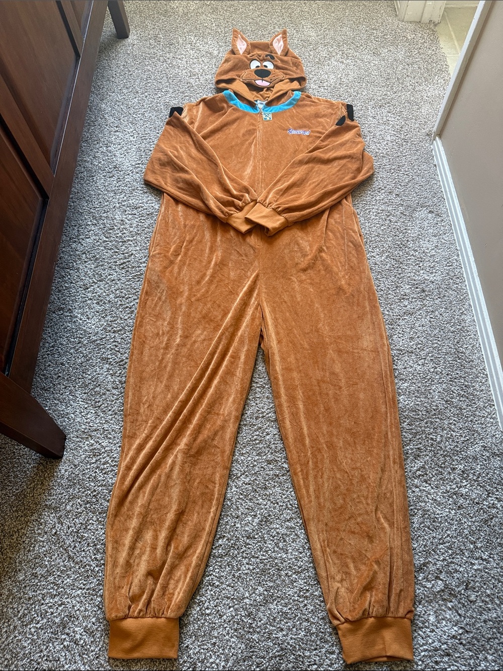 SCOOBY-DOO! ADULT BROWN JUMPSUIT COSTUME SIZE LARGE/EXTRA LARGE 🌟EUC🌟 - Picture 6 of 16